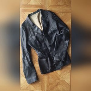 David 2 Black Leather Jacket - Size 44
